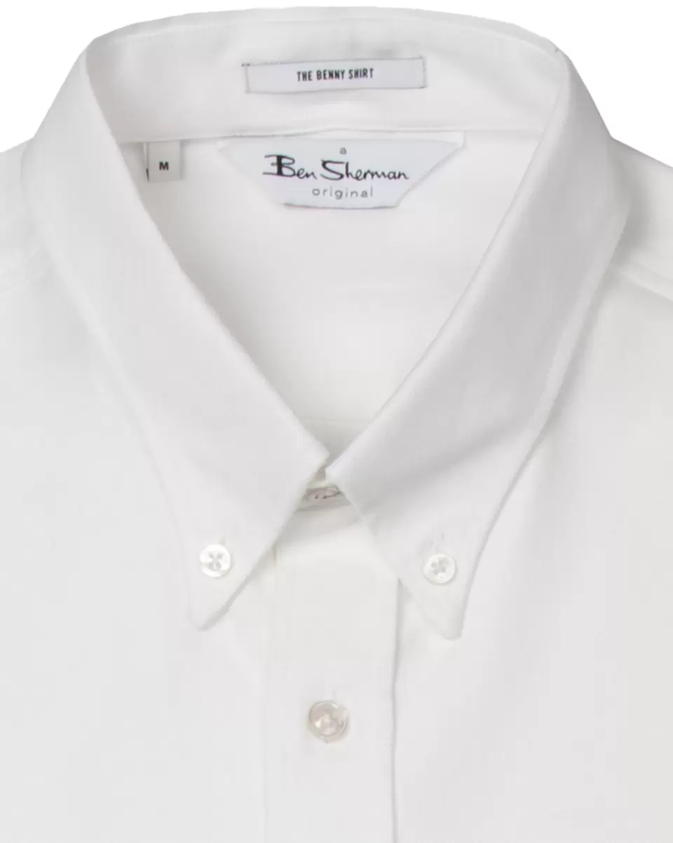 Long-Sleeve Archive Benny Shirt - White Ben Sherman Long Sleeve Shirts Men White Sturdy - 5