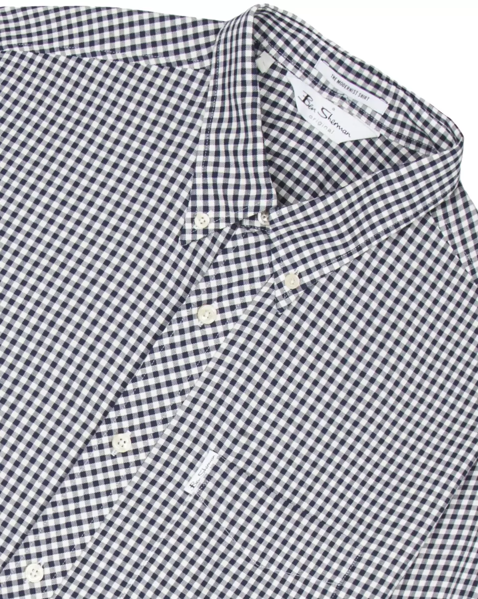 Long-Sleeve Archive Modernist Shirt - Navy Blazer Store Men Long Sleeve Shirts Navy Blazer Ben Sherman - 7