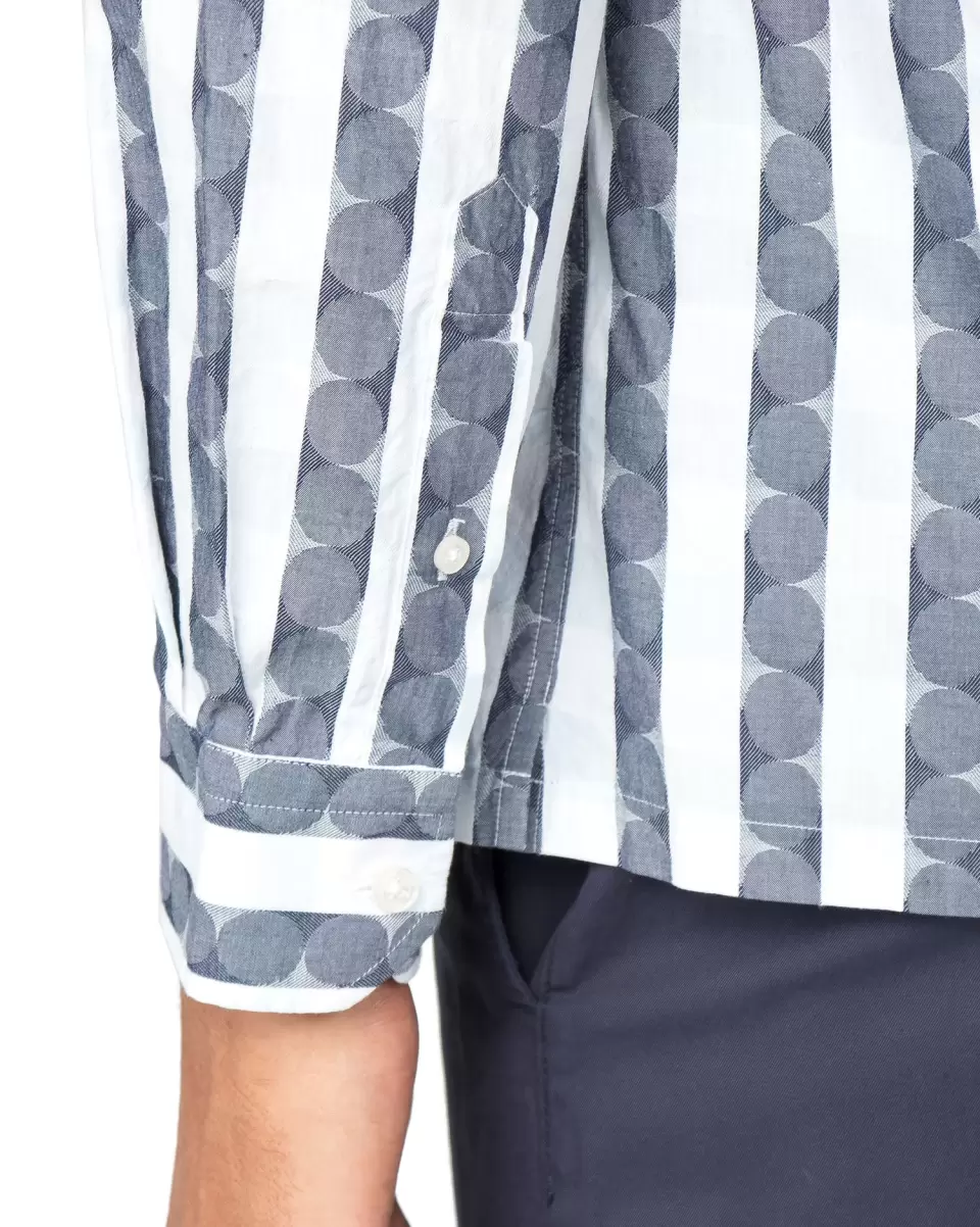 Ben Sherman Luxury Men Navy Blazer Long-Sleeve Archive Deerfield Shirt - Navy Blazer Long Sleeve Shirts - 3