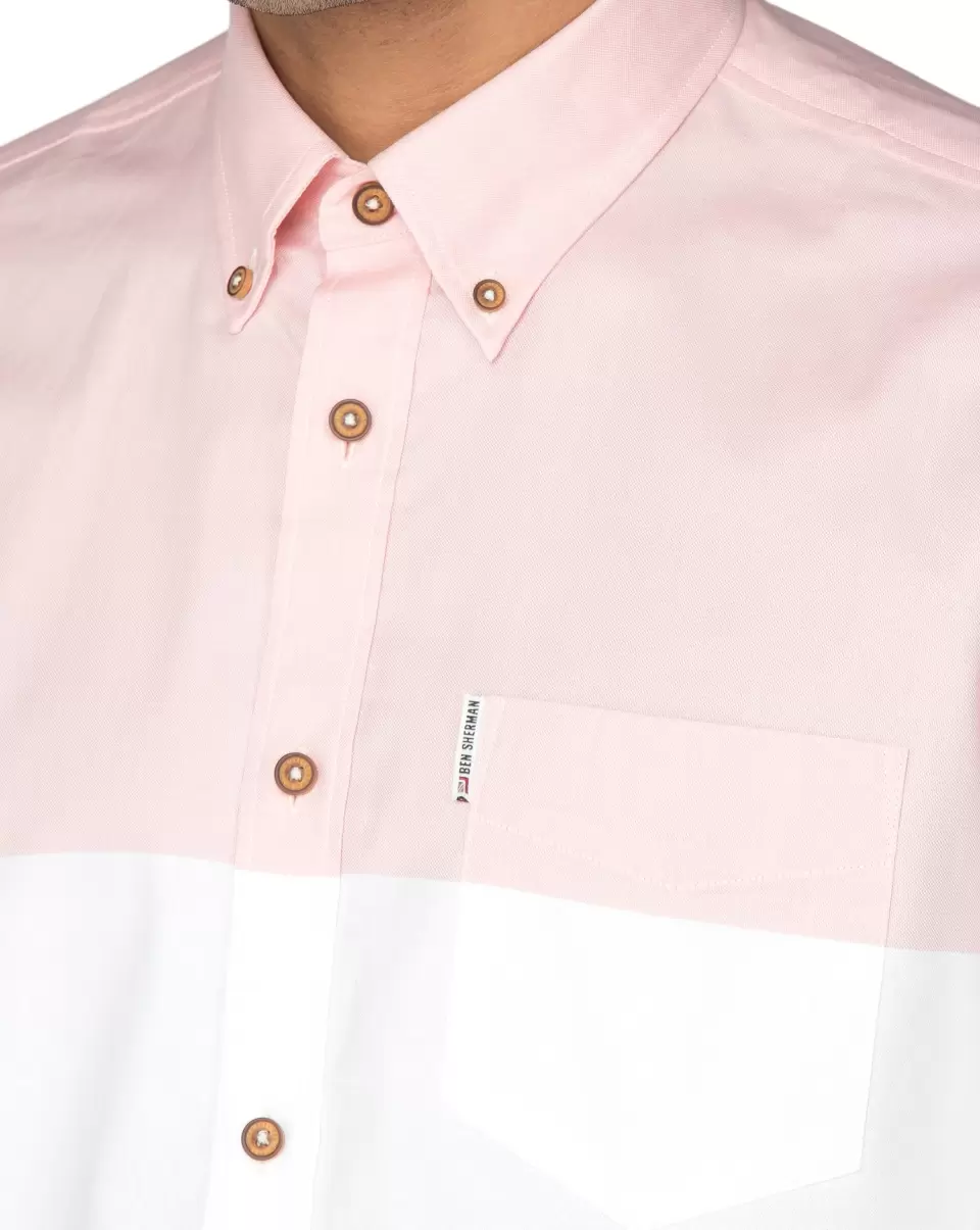 Deal Long Sleeve Shirts Pink Long-Sleeve Pink White & Blue Striped Oxford Shirt - Pink Ben Sherman Men - 1