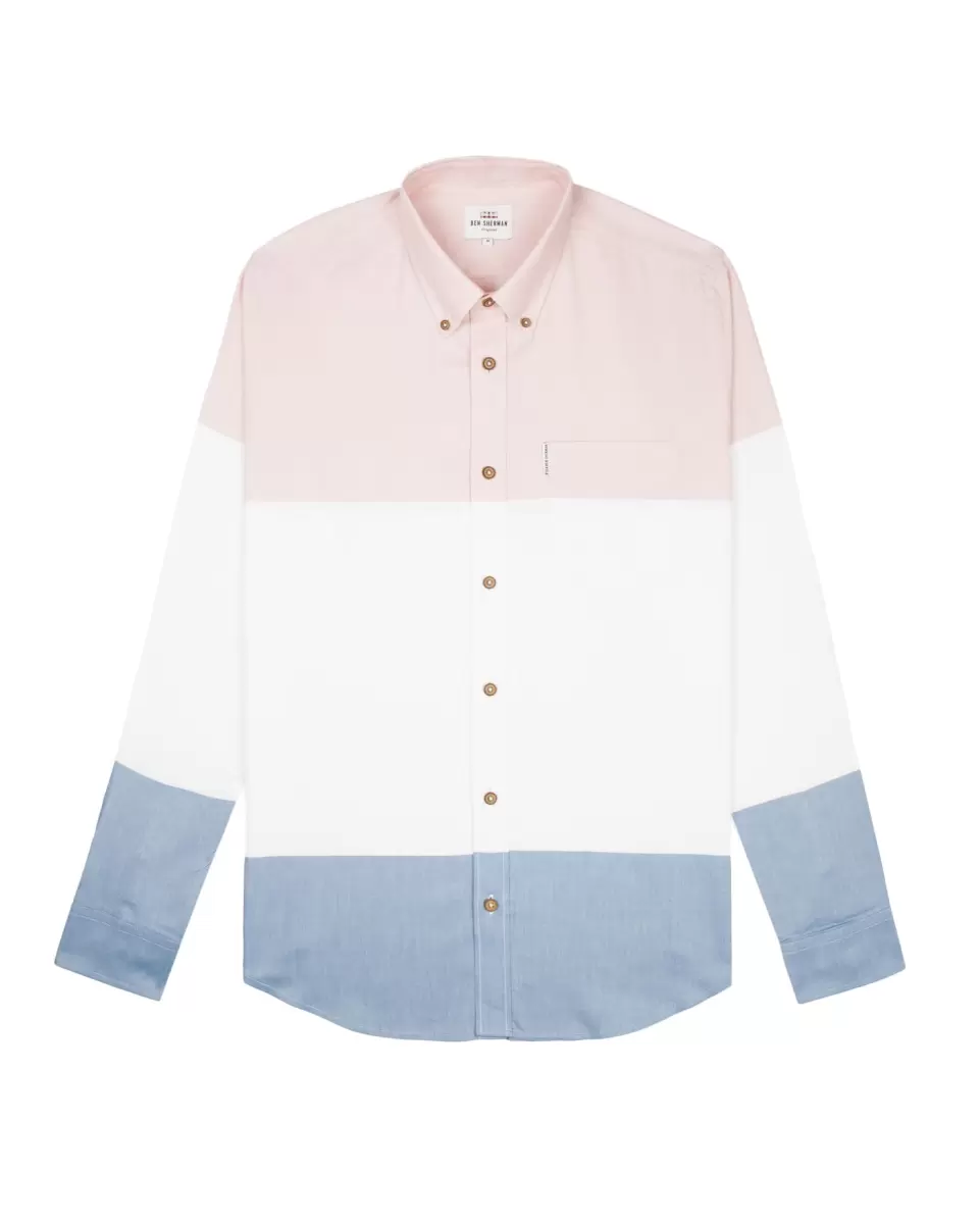 Deal Long Sleeve Shirts Pink Long-Sleeve Pink White & Blue Striped Oxford Shirt - Pink Ben Sherman Men - 6