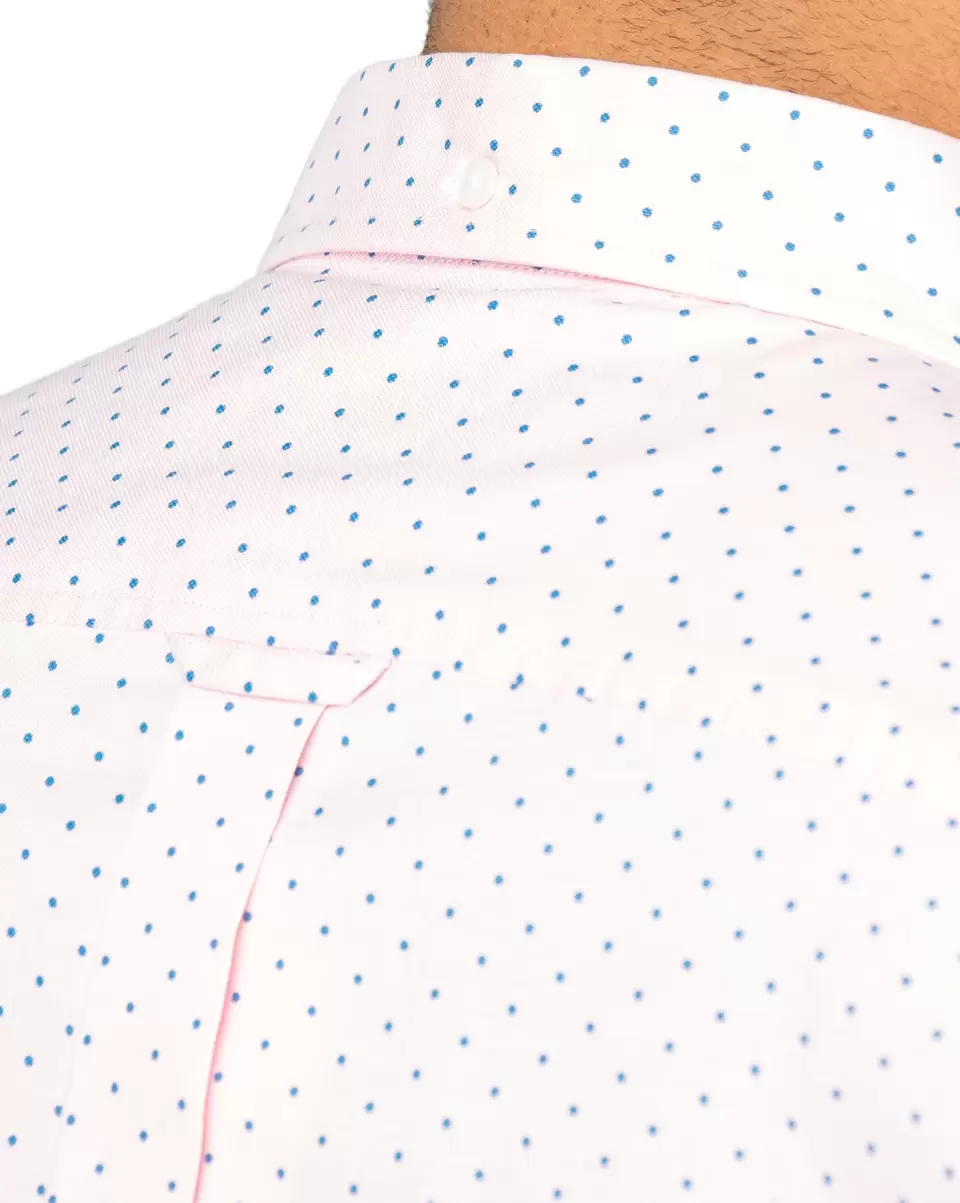 Long-Sleeve Polka Dot Oxford Shirt - Pink Lowest Price Guarantee Long Sleeve Shirts Men Pink Ben Sherman - 2
