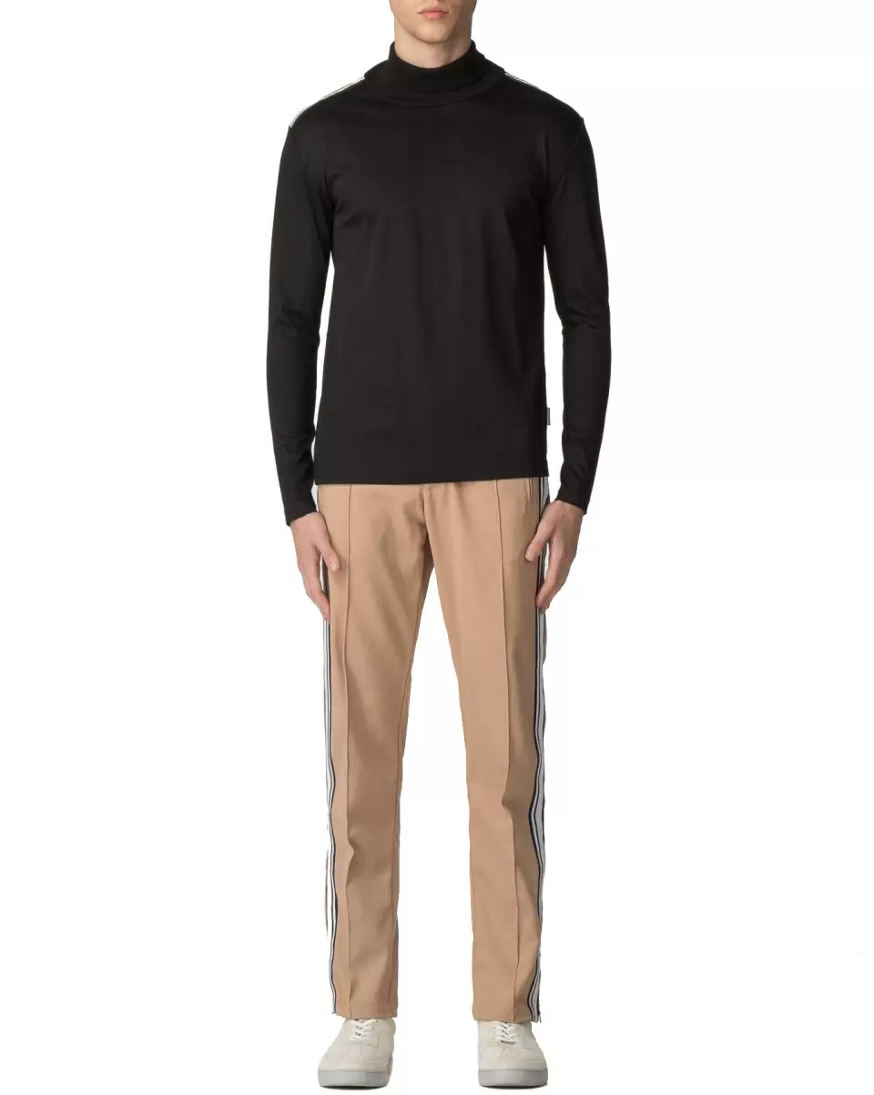 Turtleneck Jersey Stripe Top - Black Ben Sherman Long Sleeve Shirts Secure Men Black - 1