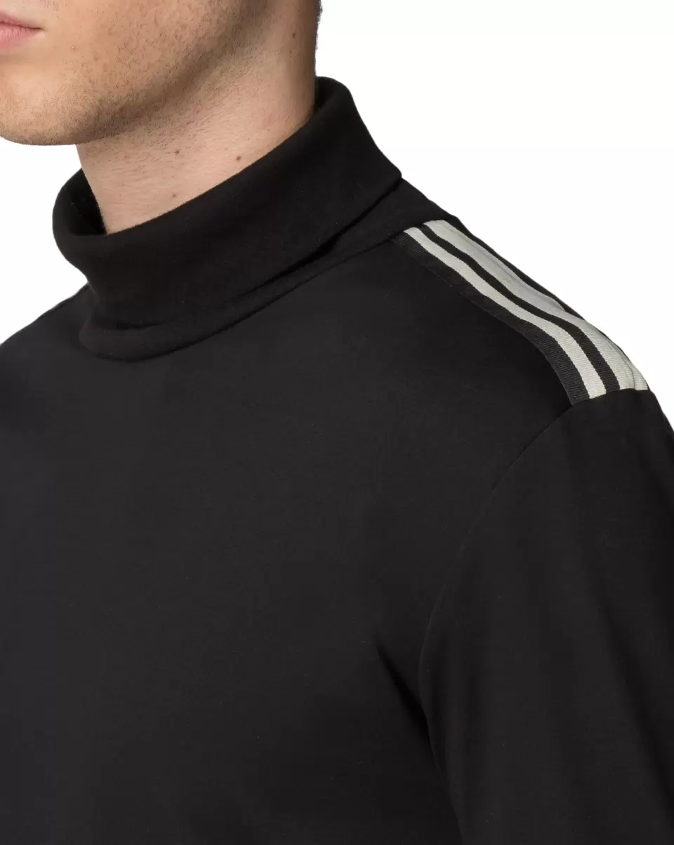 Turtleneck Jersey Stripe Top - Black Ben Sherman Long Sleeve Shirts Secure Men Black - 2