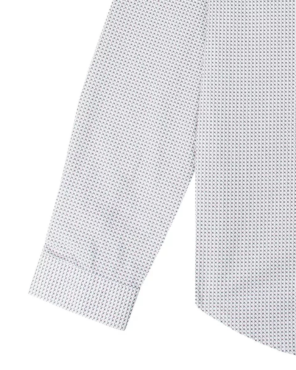 Long Sleeve Shirts Versatile Men Ben Sherman Off White Long-Sleeve Retro Geo Print Shirt - Off White - 4