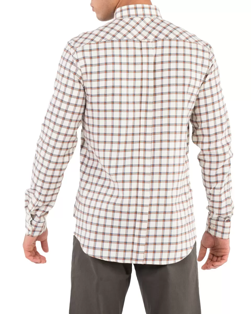 Beige Resilient Long Sleeve Shirts Men Ben Sherman Long-Sleeve Reverse Twill Check Shirt - Beige - 1