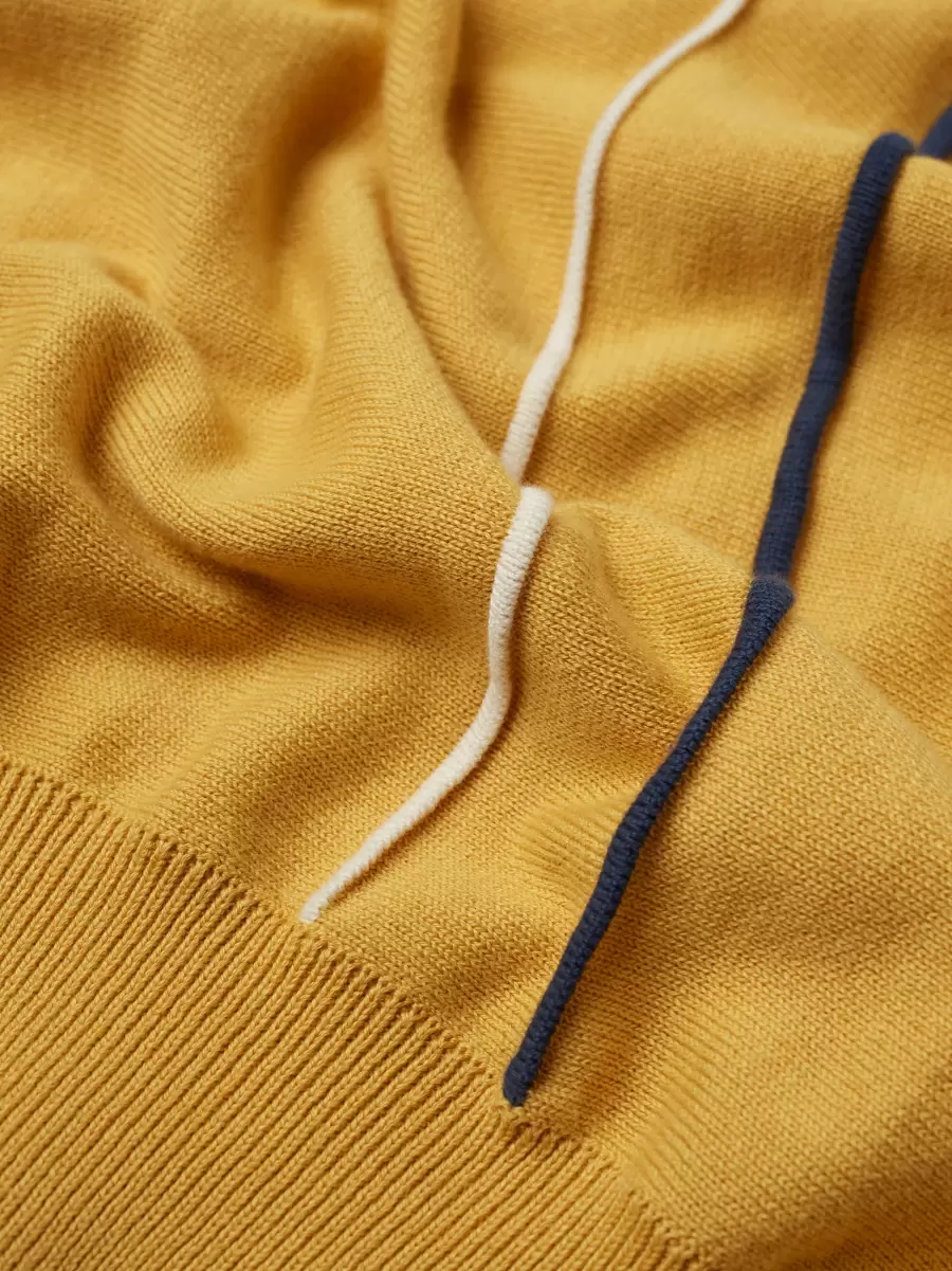 Butterscotch|Blue Denim Mod Knit Polos Minimal Mod Knit Striped Polo - Butterscotch Men Quick Ben Sherman - 6