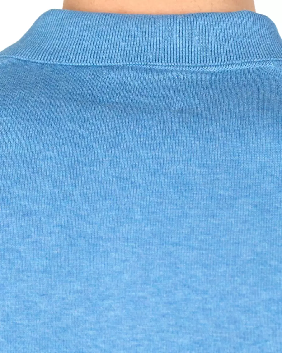 Long-Sleeved Knit Polo Shirt - Jazzy Blue Mod Knit Polos Jazzy Blue Men Discount Ben Sherman - 2