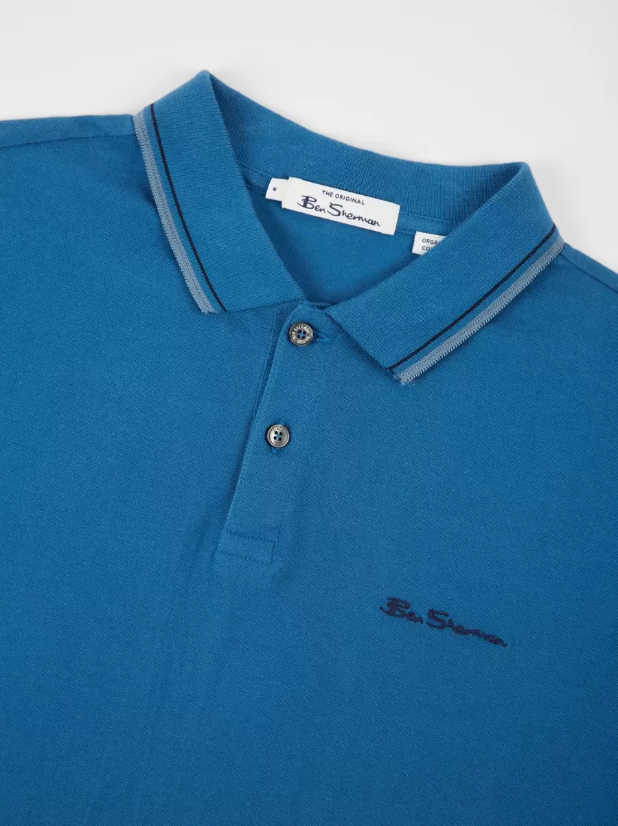Signature Polos Signature Organic Cotton Polo - Royal Blue Men Efficient Ben Sherman Royal Blue - 3
