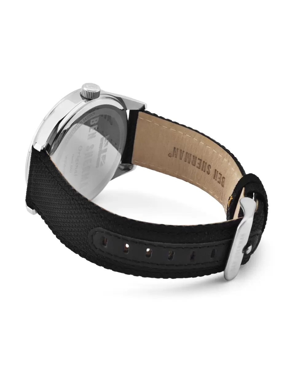 Black/White/Silver Ben Sherman Convenient Watches Men Signature Big Carnaby Utility Watch 45Mm - 2