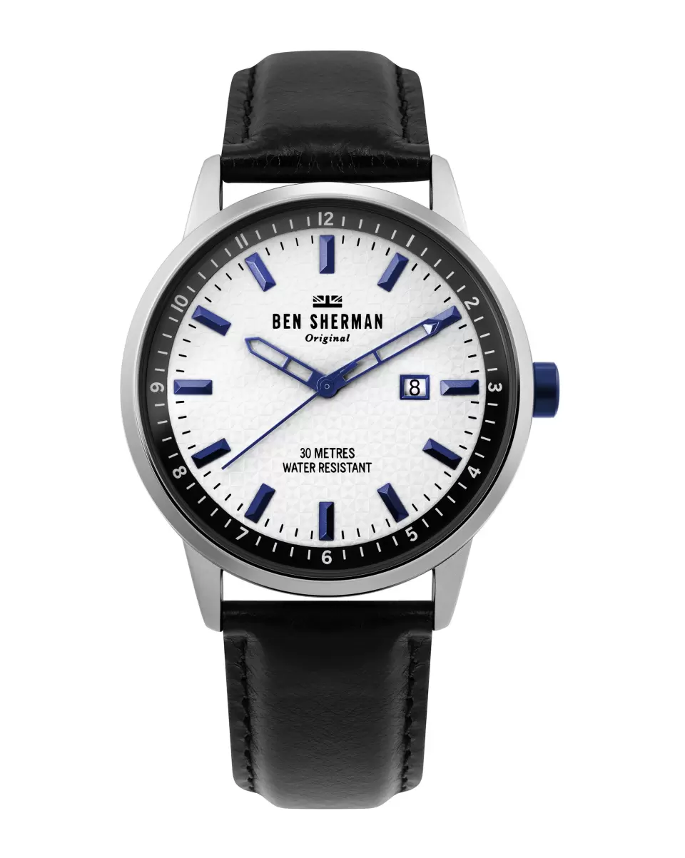 Watches Men Men's Daltrey Professional Watch - Black/White/Silver Inviting Black/White/Silver Ben Sherman
