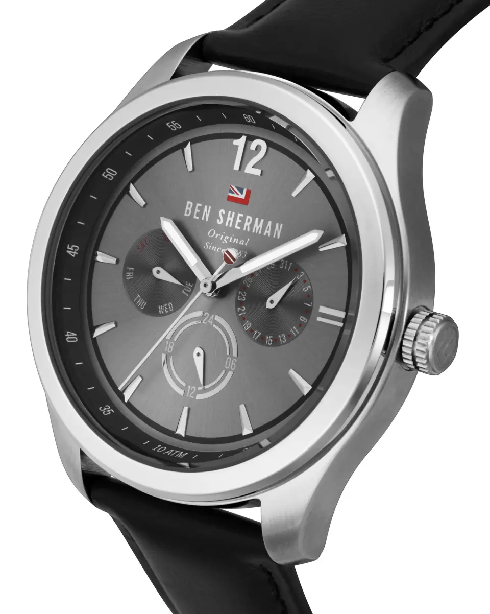 Watches Men Special Deal Men's Sugarman Multifunction Watch - Black/Grey/Silver Black/Grey/Silver Ben Sherman - 1