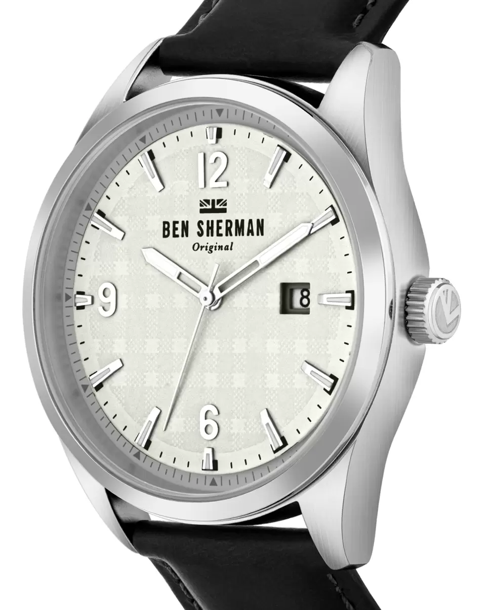 Ben Sherman Reliable Black/Off-White/Silver Men Men's Carnaby Check Watch - Black/Off-White/Silver Watches - 1