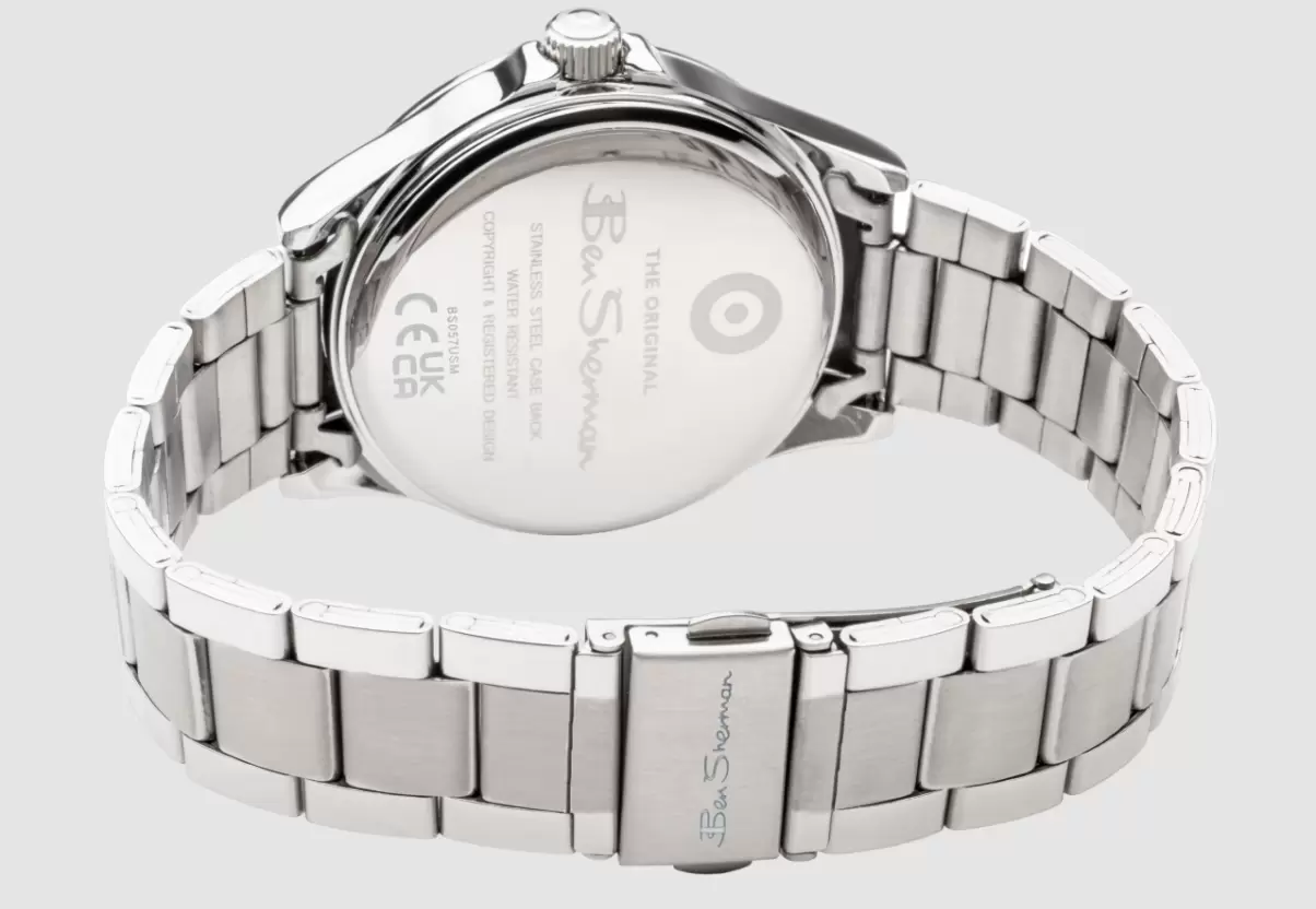 Watches Signature Stainless Steel Bracelet Watch 41Mm Ben Sherman Extend Men Silver/Navy/Silver - 2