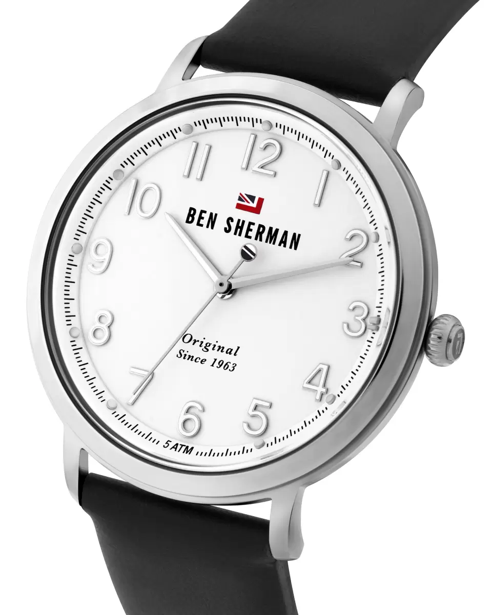 Watches Ben Sherman Men's Dylan Casual Watch - Black/White/Silver Distinct Black/White/Silver Men - 1