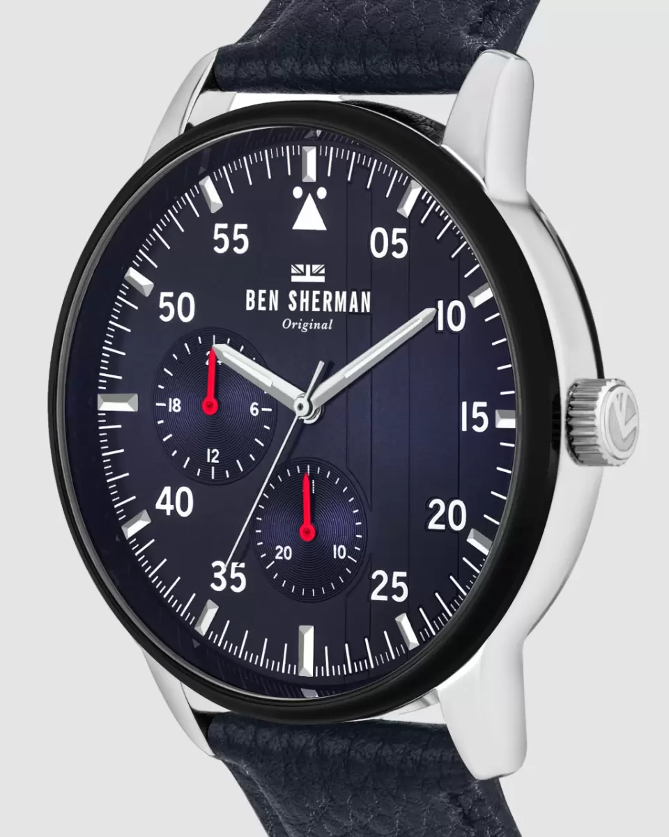 Navy/Navy/Silver Men Rapid Ben Sherman Signature Daltrey Sport Watch 43Mm Watches - 1