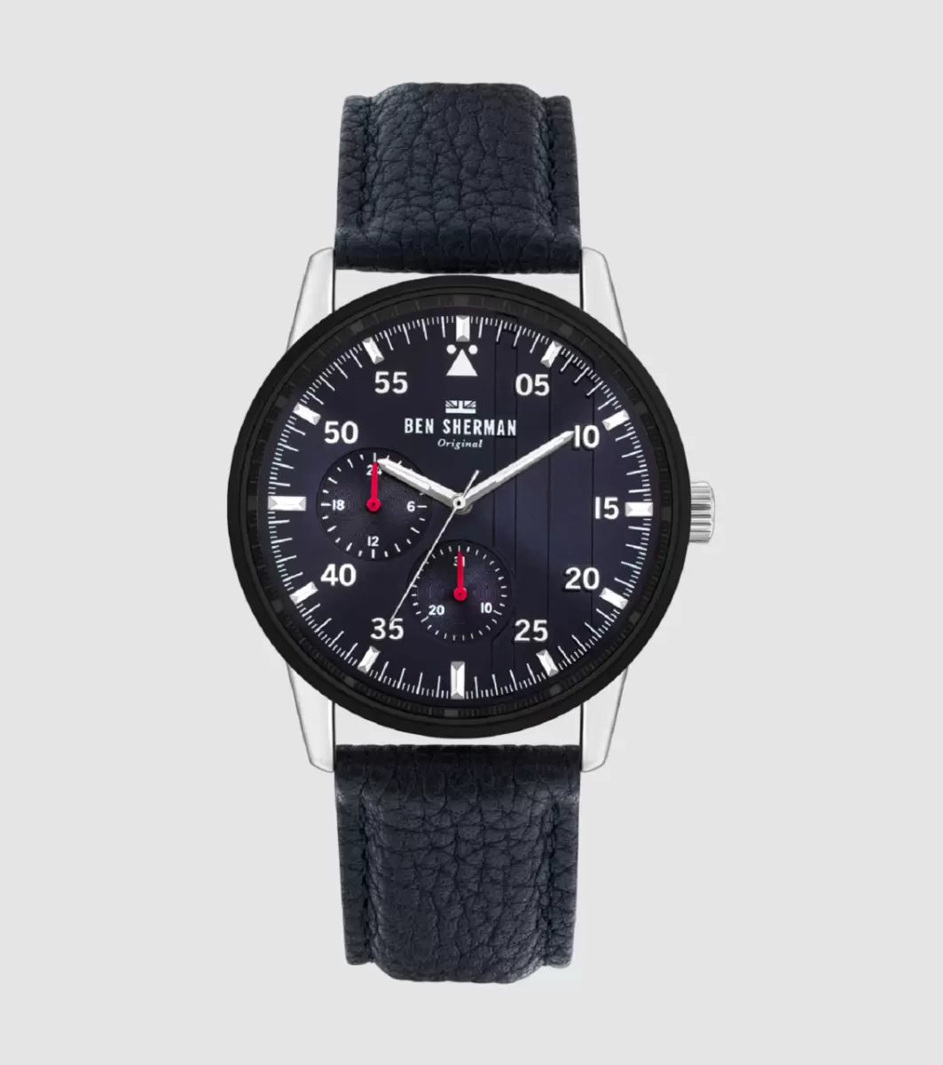 Navy/Navy/Silver Men Rapid Ben Sherman Signature Daltrey Sport Watch 43Mm Watches