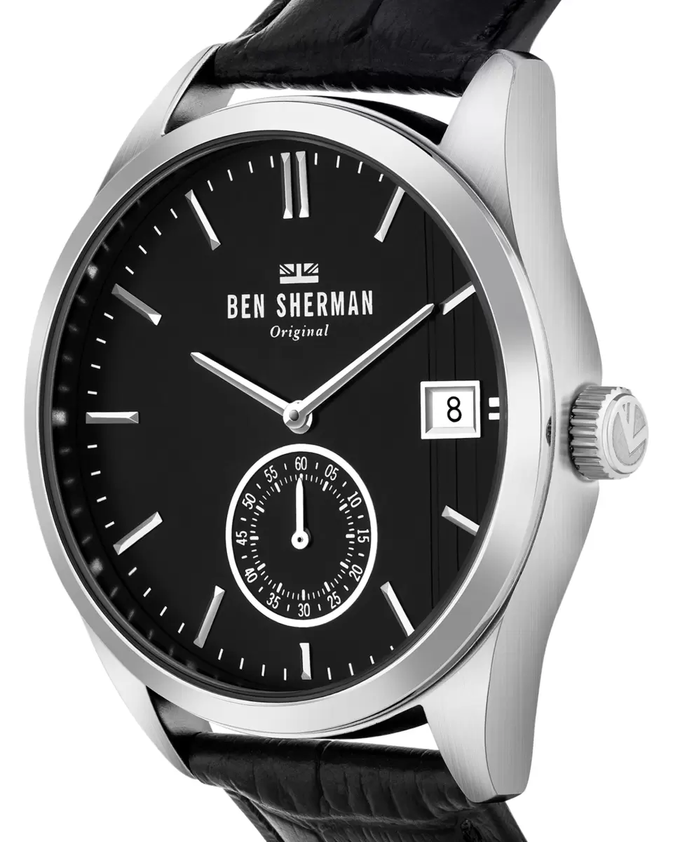 Flexible Men's Spitalfields Heritage Watch - Black/Black/Silver Black/Black/Silver Watches Men Ben Sherman - 1