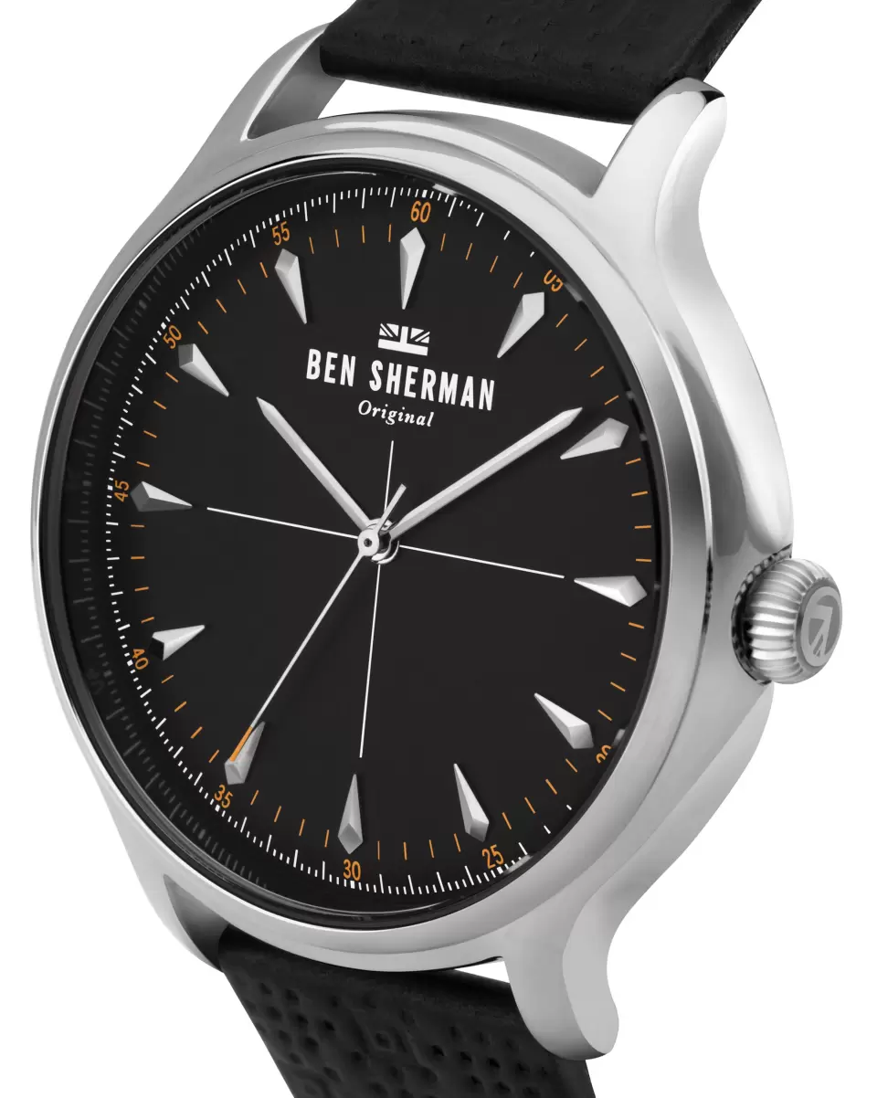 Functional Ben Sherman Men's Kensington Heritage Watch - Black/Black/Silver Men Black/Black/Silver Watches - 1