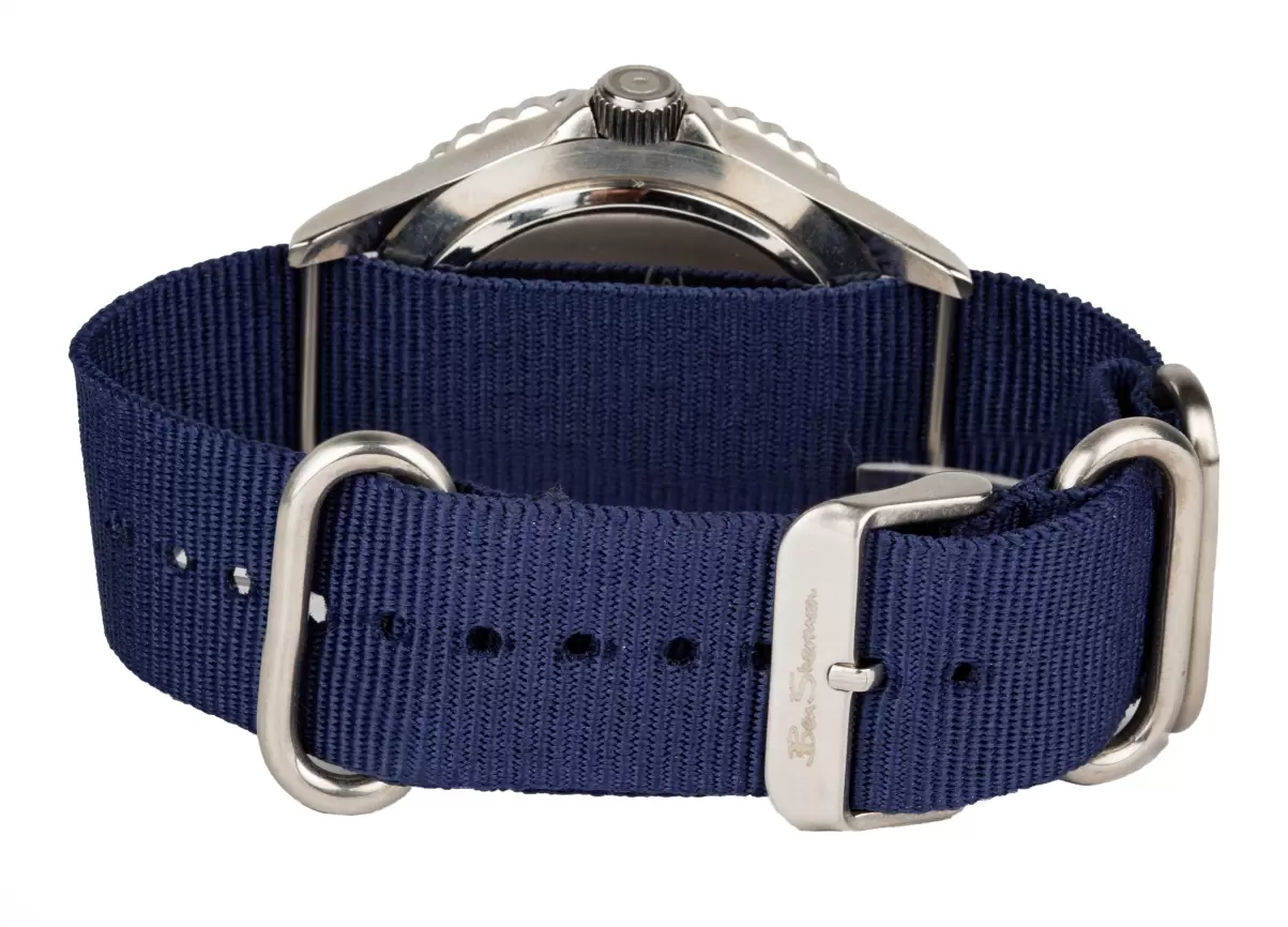 Elegant Signature Nylon Strap Watch 41Mm Men Navy/Navy/Silver Watches Ben Sherman - 2