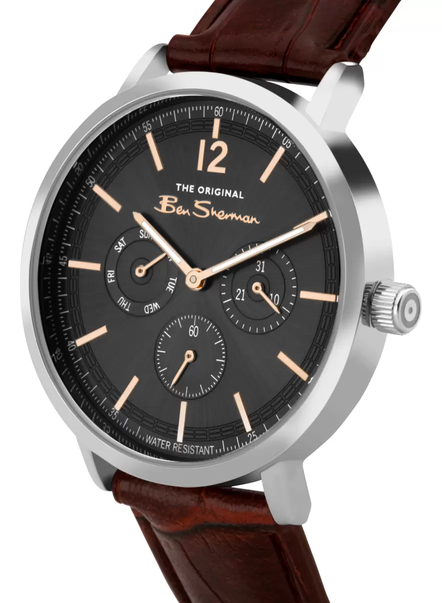 Natural Signature Strap Watch 40Mm Men Brown/Grey/Silver Watches Ben Sherman - 1