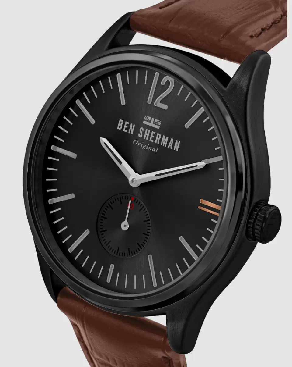 Ben Sherman Men Brown/Charcoal/Black Signature Harrison City Leather Watch 42Mm Accessible Watches - 2