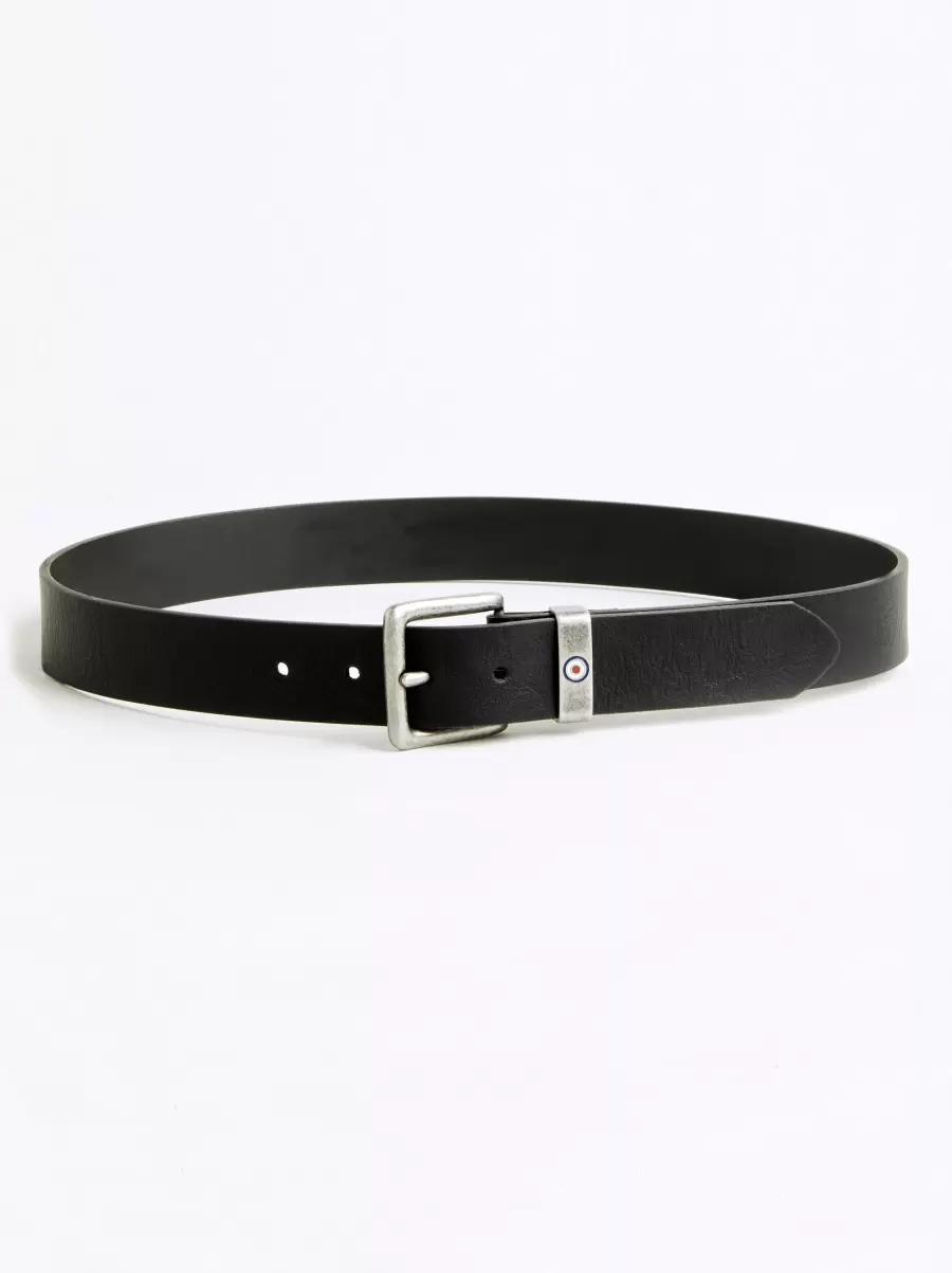 Fashionable Men Black Belts Ben Sherman Lynton Leather Dress Belt - Black - 1