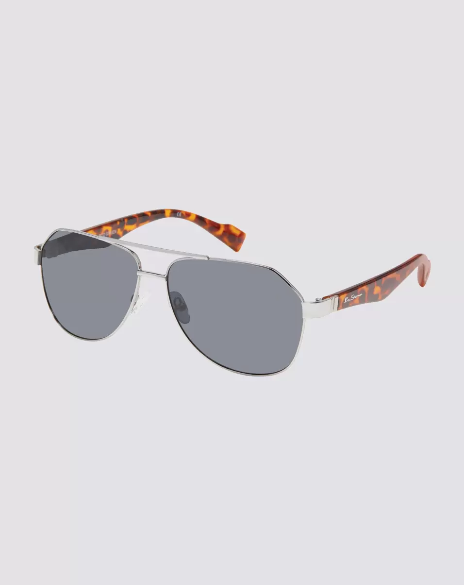 Light Grey Convenient Sunglasses Alfie Polarized Aviator Eco-Green Sunglasses - Light Grey Ben Sherman Men