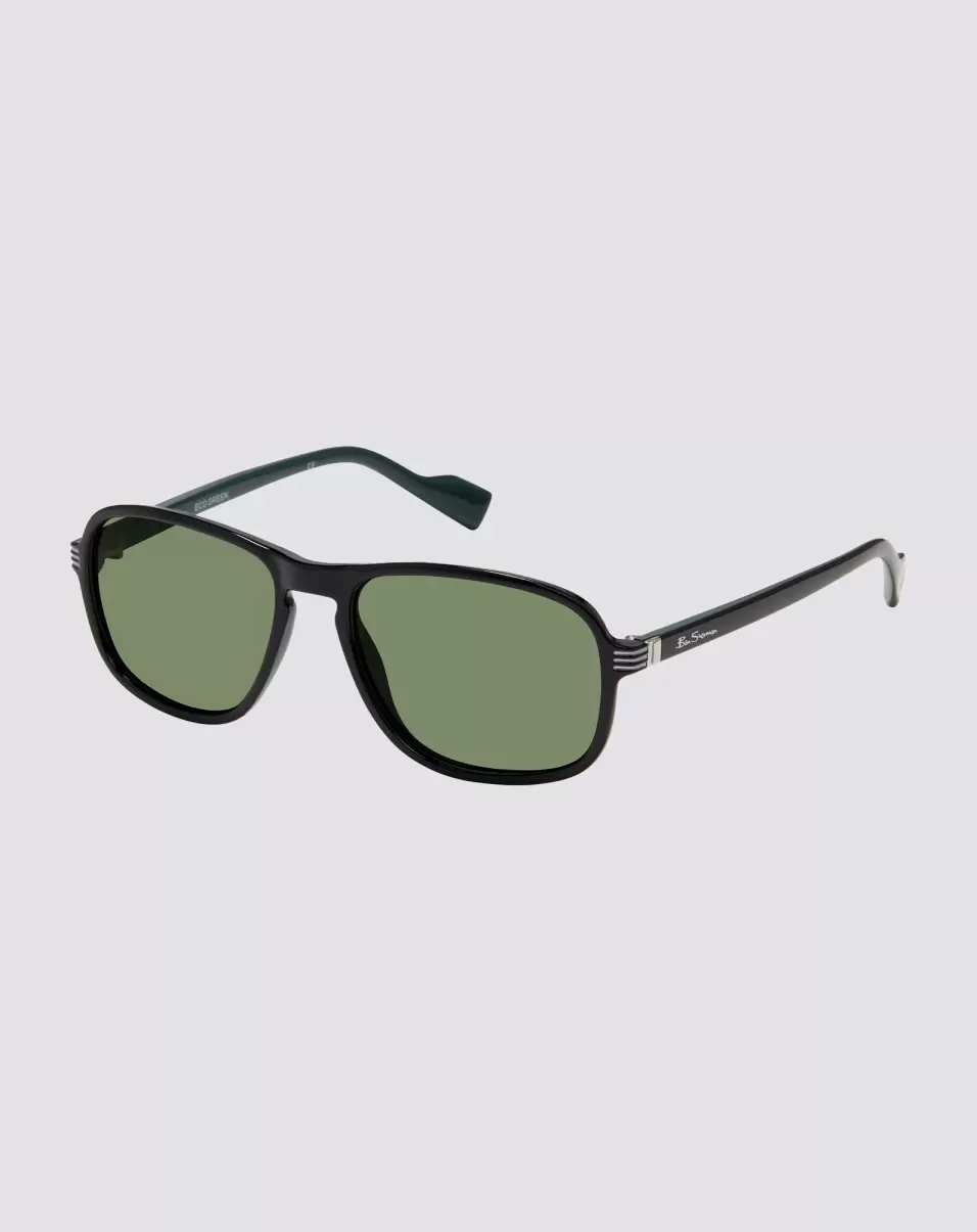 Men Ben Sherman New Black Sunglasses Max Polarized Eco-Green Sunglasses - Black