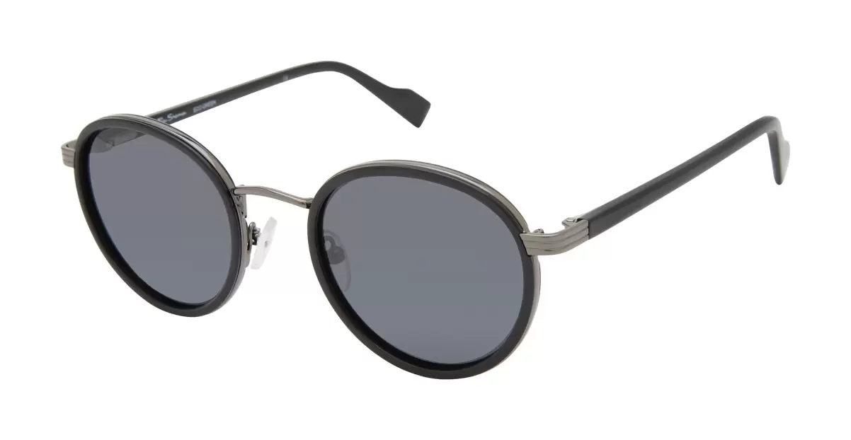 Men Manchester Polarized Round Eco Sunglasses - Black Ben Sherman Sunglasses Black Top - 1
