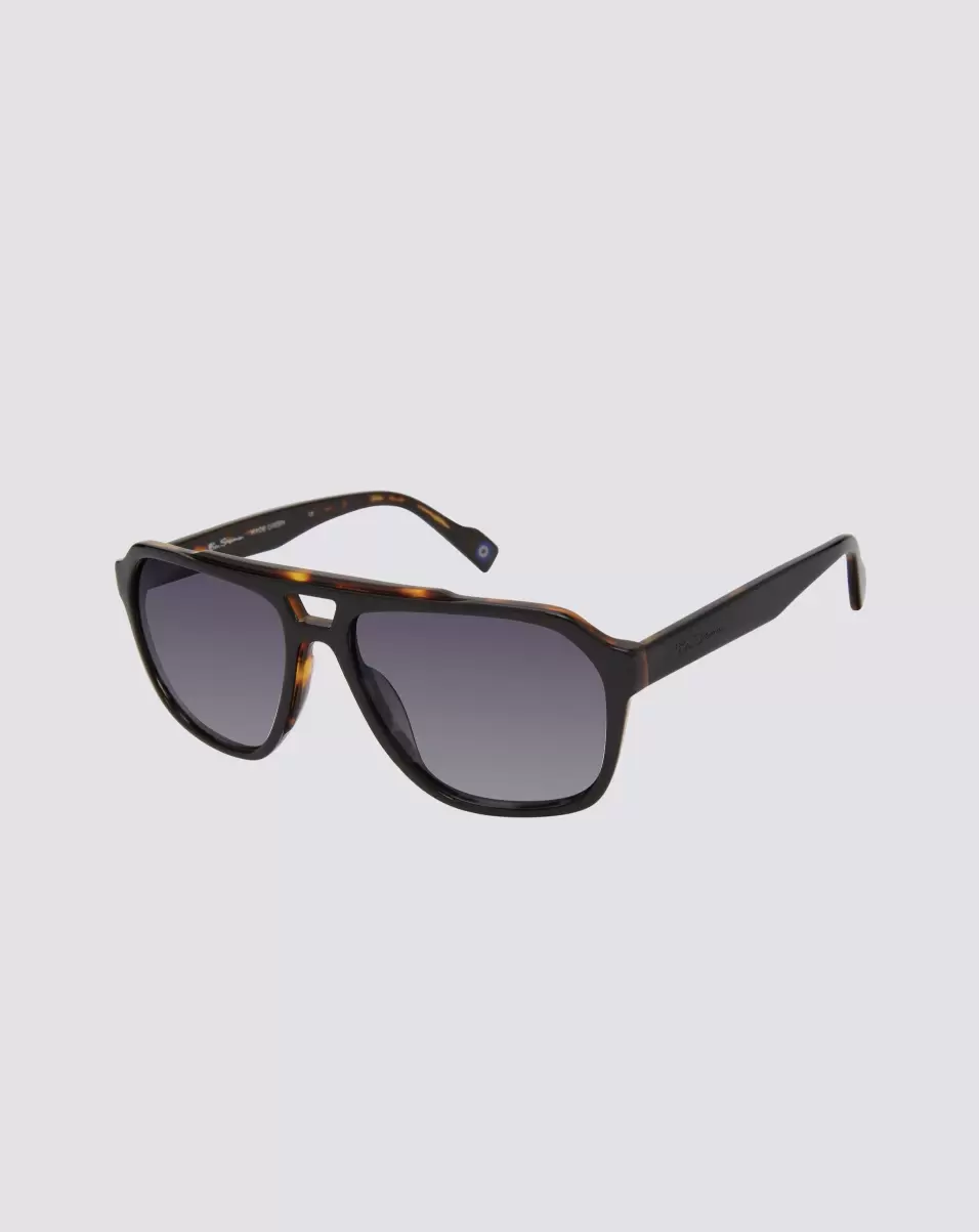 Men Sunglasses Manor Polarized Oversized Eco Sunglasses - Black Tortoise Black Ben Sherman Professional
