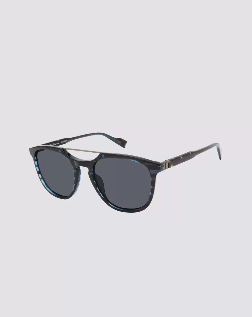 Best Sunglasses Queensway Polarized Eco Sunglasses - Blue Stripe Men Blue Stripe Ben Sherman