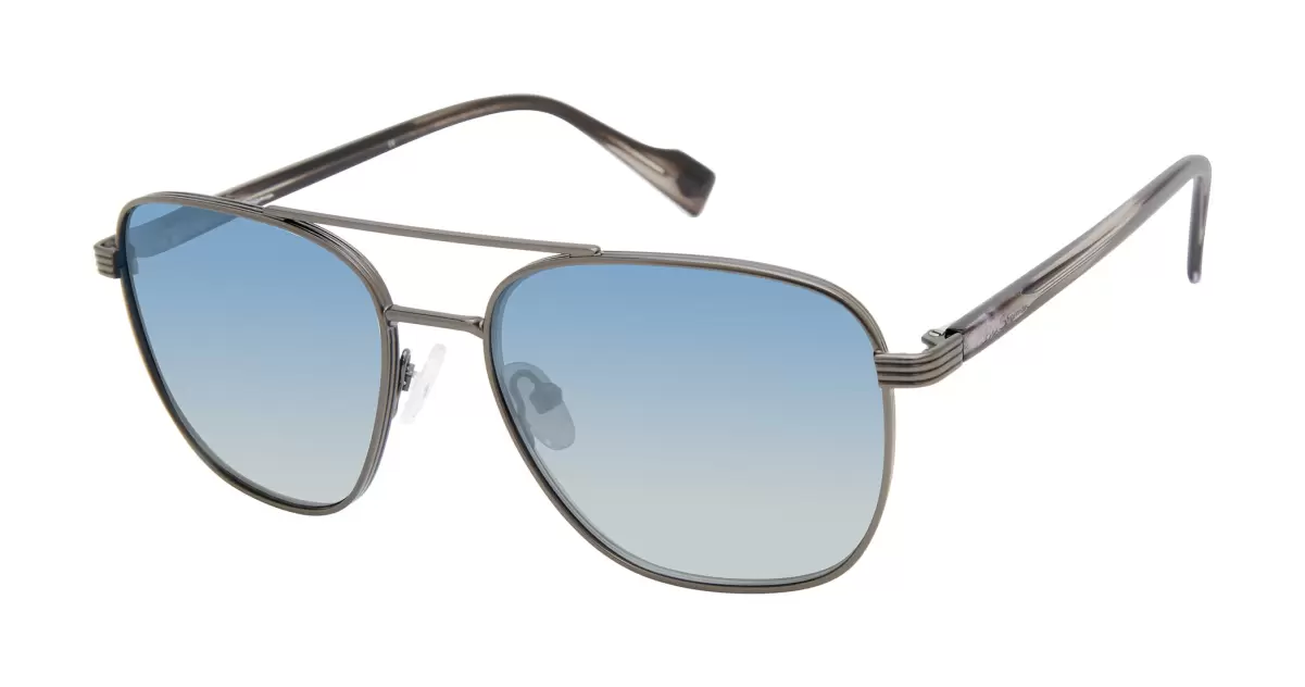 Sunglasses Walbrook Polarized Aviator Square Eco Sunglasses - Gunmetal/Blue Ben Sherman Gunmetal Men Style - 1