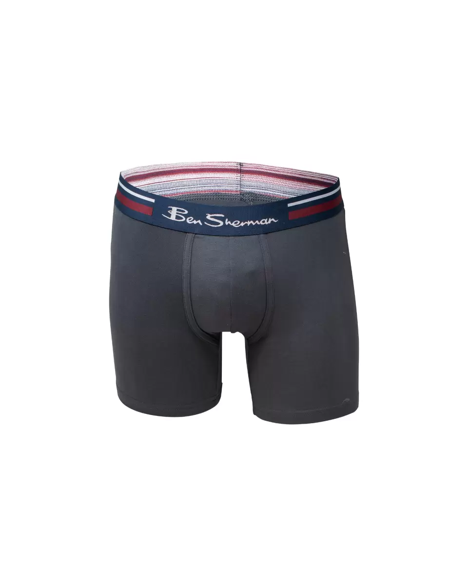 Men's 4-Pack Microfiber Print & Solid No-Fly Boxer Briefs - Multi Maximize Ben Sherman Men Multi Underwear - 3