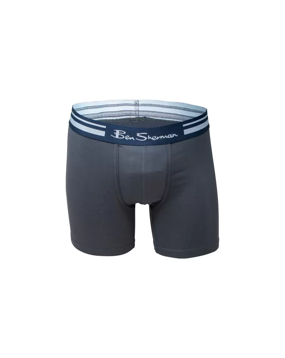 Men's 4-Pack Microfiber Print & Solid No-Fly Boxer Briefs - Multi Multi Ben Sherman Men Underwear Affordable - 3