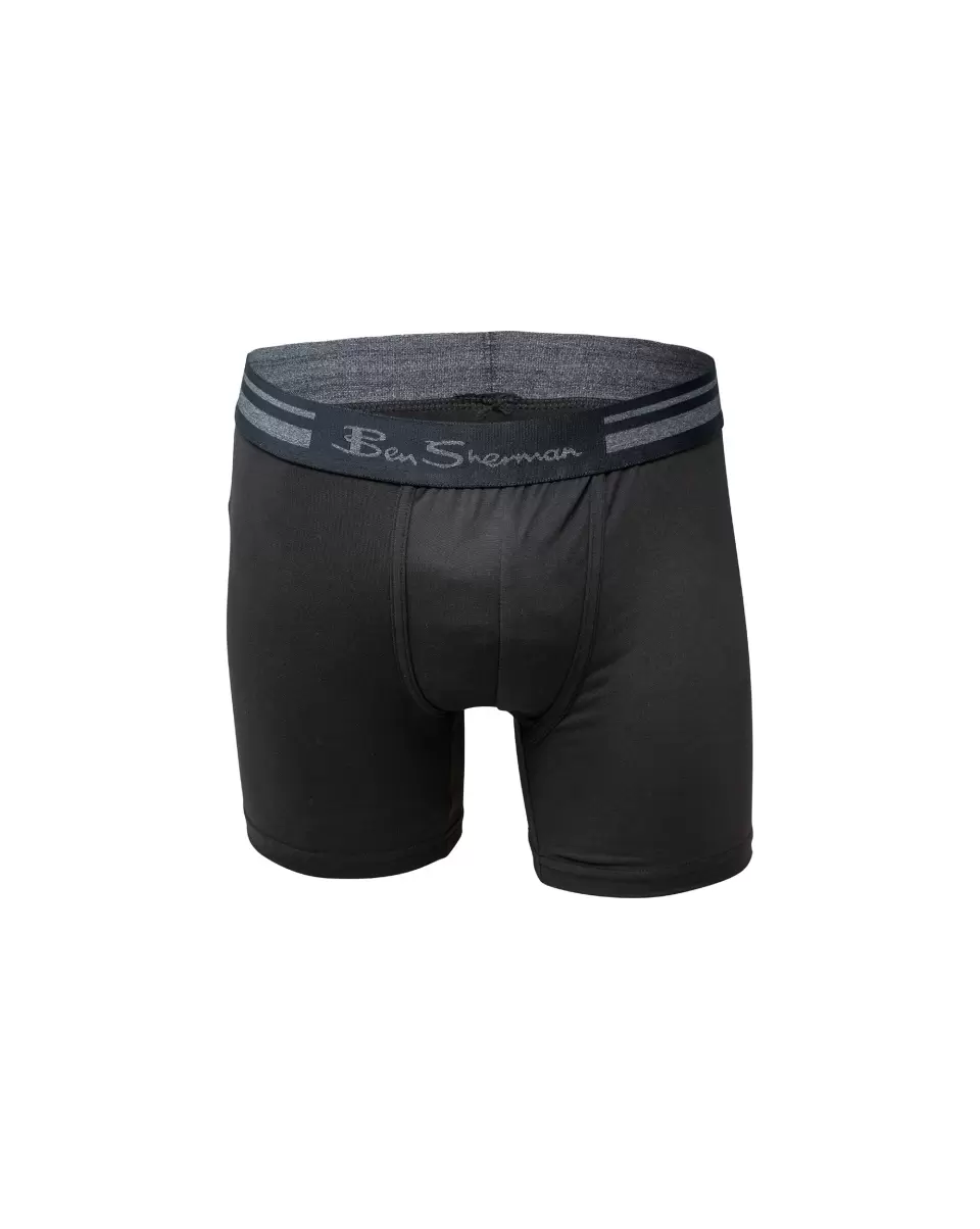 Men's 4-Pack Microfiber Print & Solid No-Fly Boxer Briefs - Multi Multi Ben Sherman Men Underwear Affordable - 4