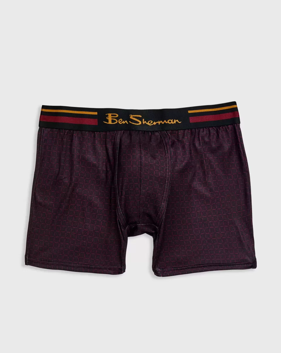 Ben Sherman Sumptuous Underwear Men's 4-Pack Microfiber Boxers - Red/Burgundy/Grey/Black Men - 1
