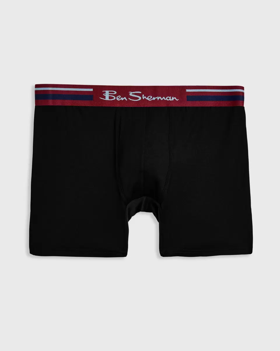 Ben Sherman Sumptuous Underwear Men's 4-Pack Microfiber Boxers - Red/Burgundy/Grey/Black Men - 3