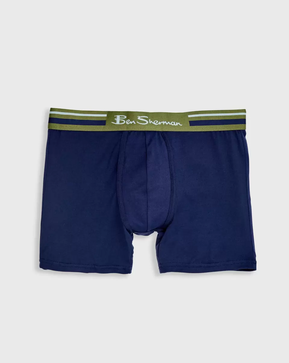 Men Men's 4-Pack Microfiber Boxer Briefs - Blue/Grey/Black New Ben Sherman Underwear - 3