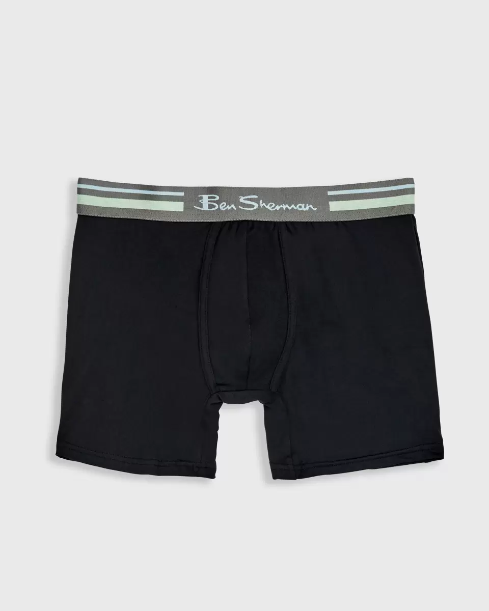Men Men's 4-Pack Microfiber Boxer Briefs - Blue/Grey/Black New Ben Sherman Underwear - 4