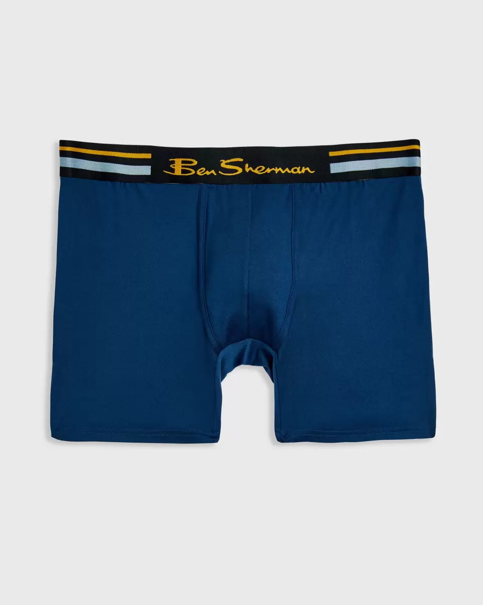 Men Men's 4-Pack Microfiber Boxers - Floral/Blue/Black Ben Sherman Underwear Delicate - 3