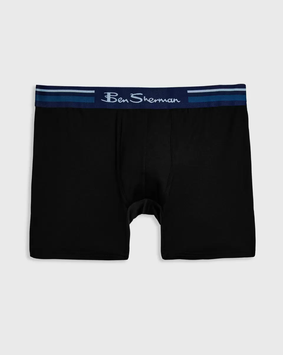 Men Men's 4-Pack Microfiber Boxers - Floral/Blue/Black Ben Sherman Underwear Delicate - 4