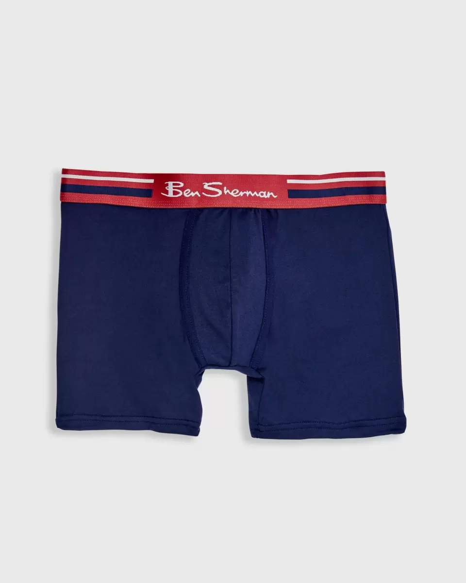 Ben Sherman Underwear Refashion Men's 4-Pack Microfiber Boxer Briefs - Plaid/Red/Grey/Navy Men - 4
