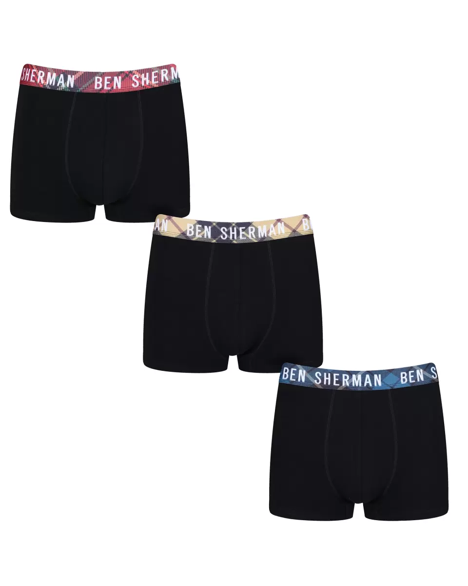 Men Mason Men's 3-Pack Fitted No-Fly Boxer-Briefs - Black Black Affordable Underwear Ben Sherman