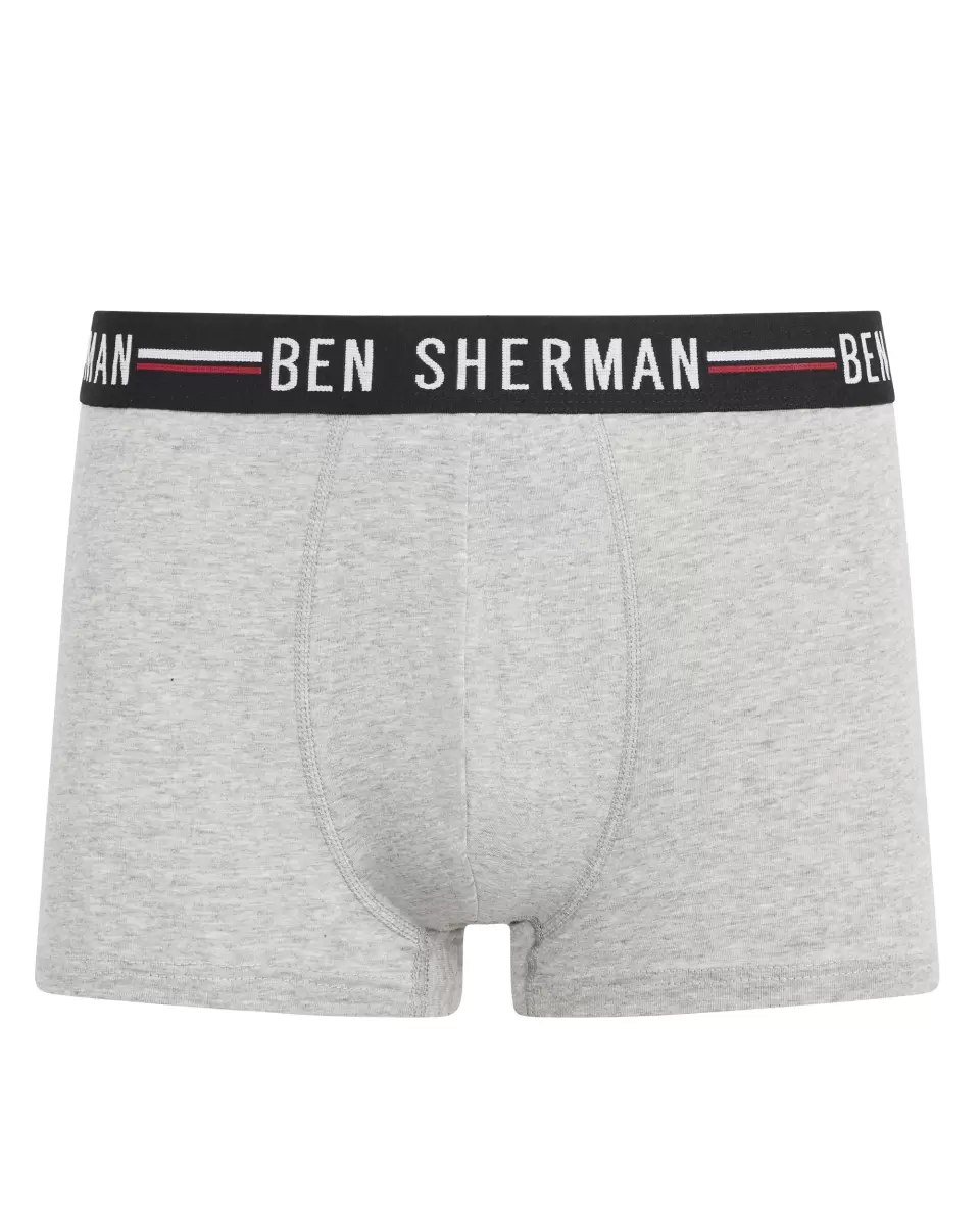 Black/White/Grey Convenient Ben Sherman Roman Men's 3-Pack Fitted No-Fly Boxer-Briefs - Black/White/Grey Underwear Men - 1