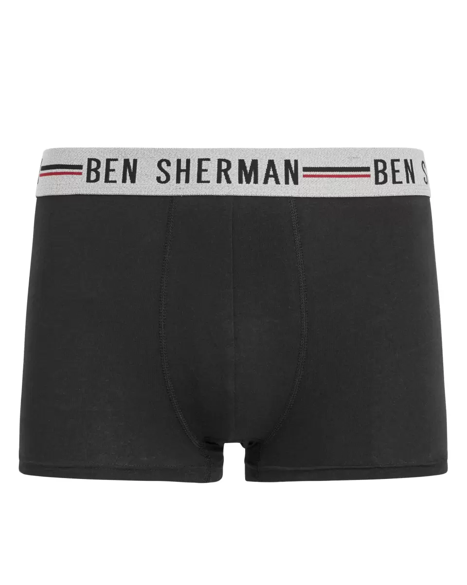 Black/White/Grey Convenient Ben Sherman Roman Men's 3-Pack Fitted No-Fly Boxer-Briefs - Black/White/Grey Underwear Men - 3