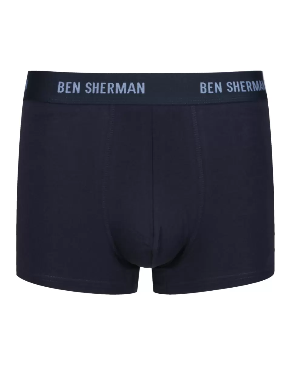 Blue/Print/Navy Underwear Slashed Hunter Men's 3-Pack Fitted No-Fly Boxer-Briefs - Blue/Print/Navy Men Ben Sherman - 1