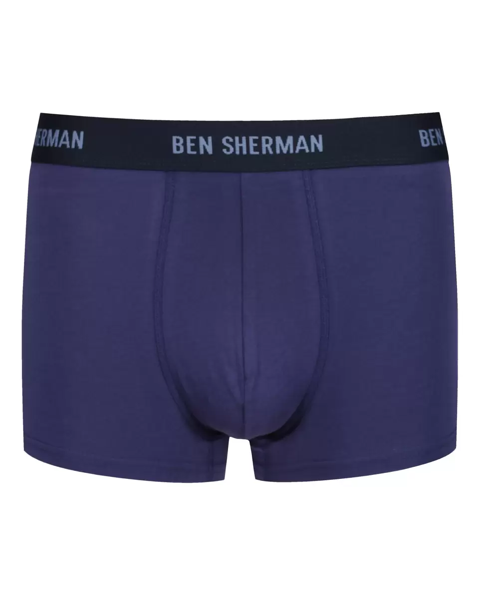 Blue/Print/Navy Underwear Slashed Hunter Men's 3-Pack Fitted No-Fly Boxer-Briefs - Blue/Print/Navy Men Ben Sherman - 2