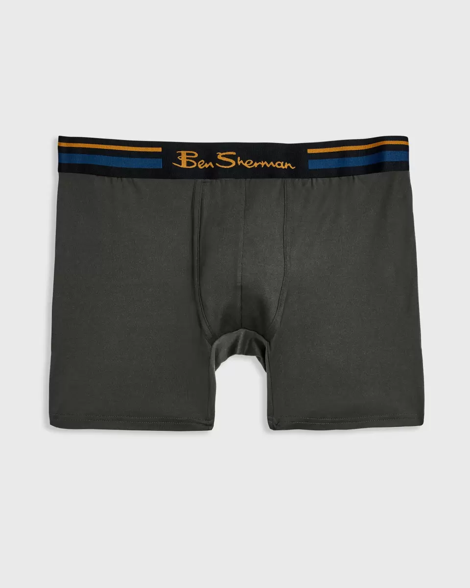 Men Economical Men's 4-Pack Microfiber Boxers - Check/Blue/Grey/Black Ben Sherman Underwear - 2