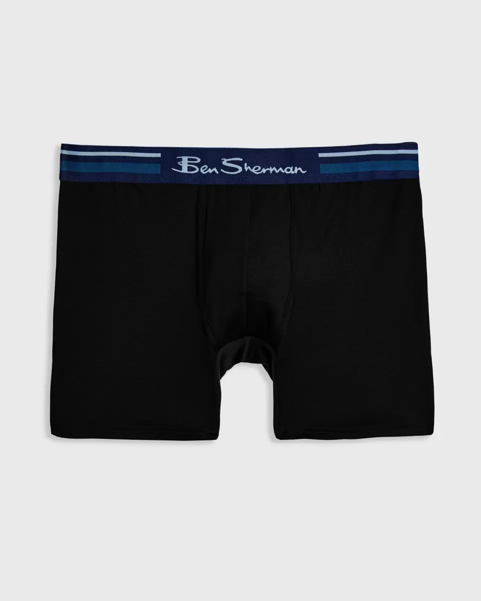 Men Economical Men's 4-Pack Microfiber Boxers - Check/Blue/Grey/Black Ben Sherman Underwear - 3